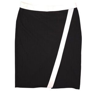 Calvin Klein Womens Black & White Knee-Length Pencil Skirt Size 8